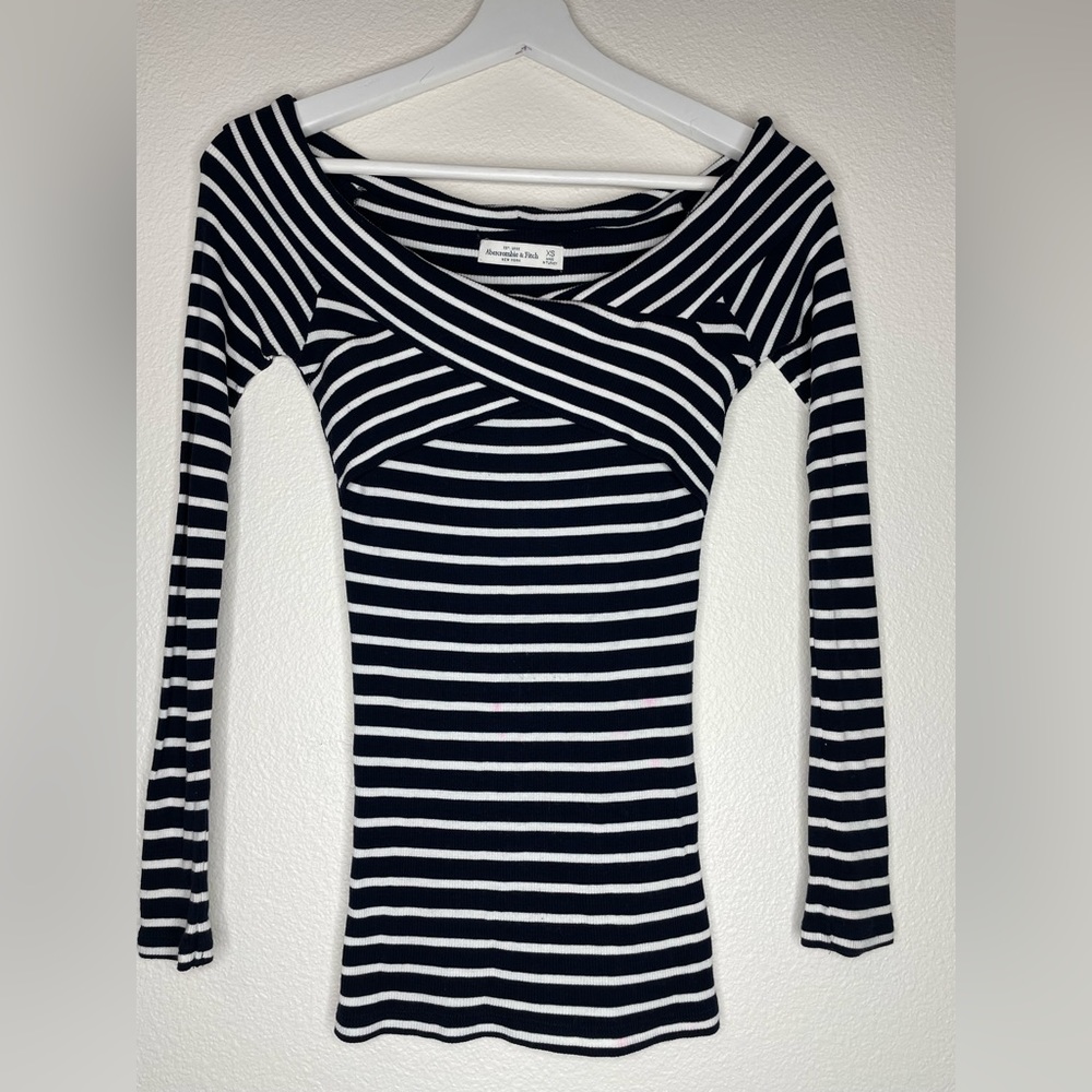 Stripped along Sleeve Off the Shoulder Top